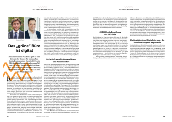 Beitragsbild_Art. Das grüne Büro ist digital_Immobilen Aktuell, Sept. 2022